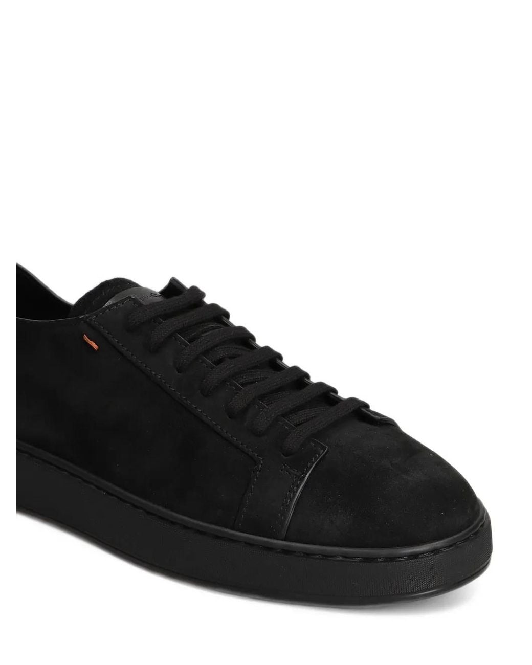Santoni Black Lace-Up Sneakers for men