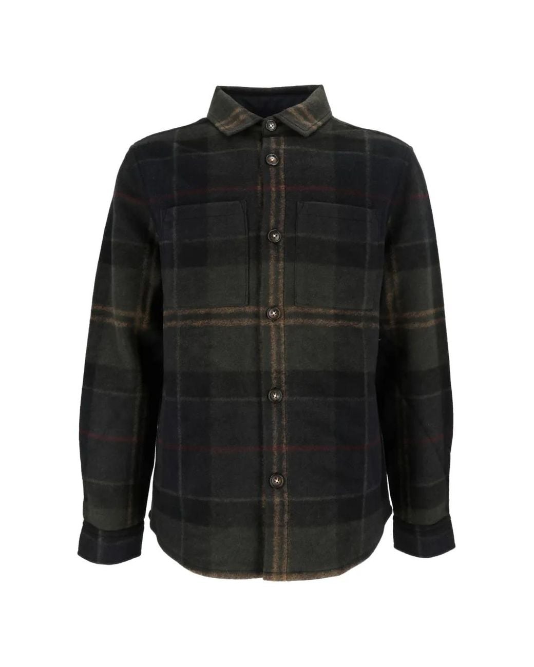 Barbour Black Woodlane Brushed Check Overshirt for men