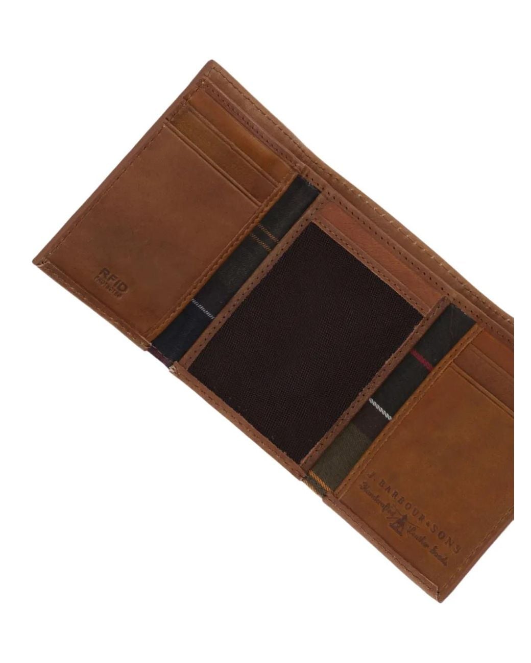 Barbour Brown Bywell Logo-Debossed Wallet for men