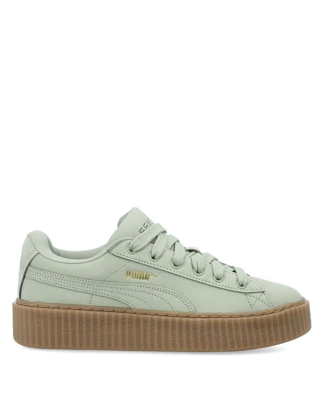 Fenty Green Creeper Phatty Leather Sneakers for men