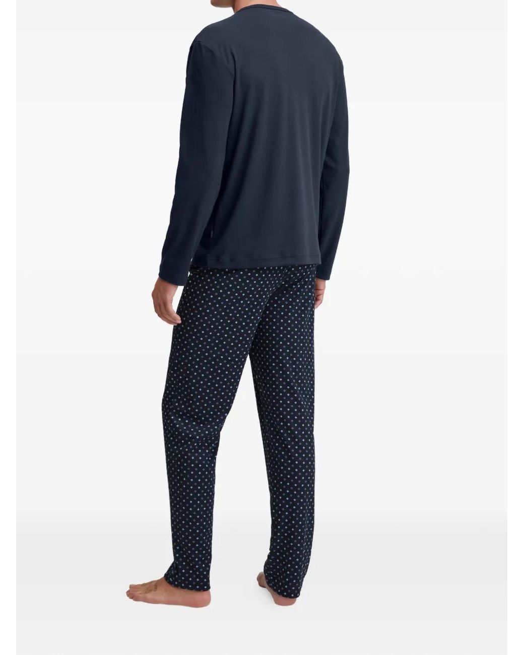 Calida Blue Pocket Printed Pyjama Set for men