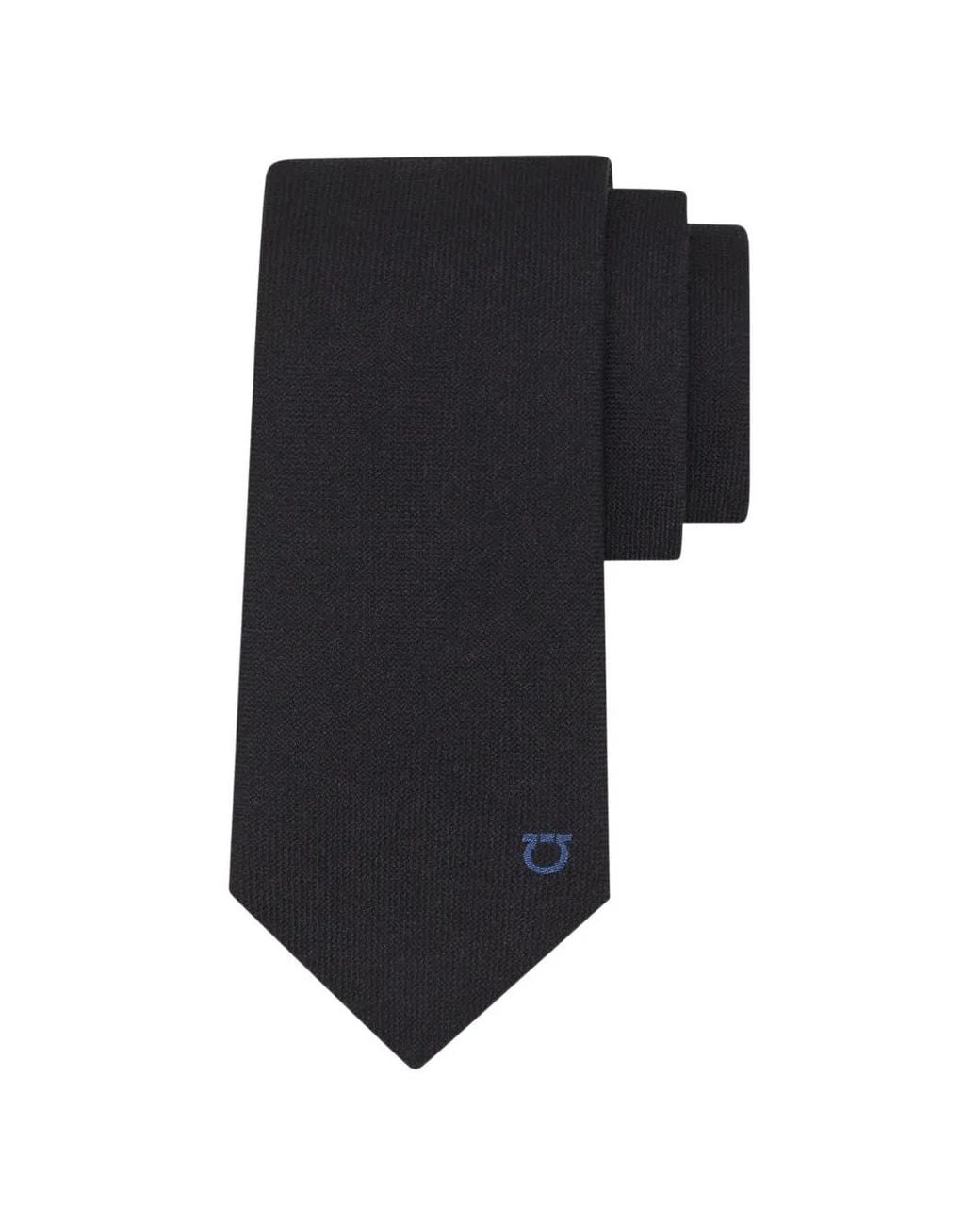 Ferragamo Black Gancini Jacquard Tie for men
