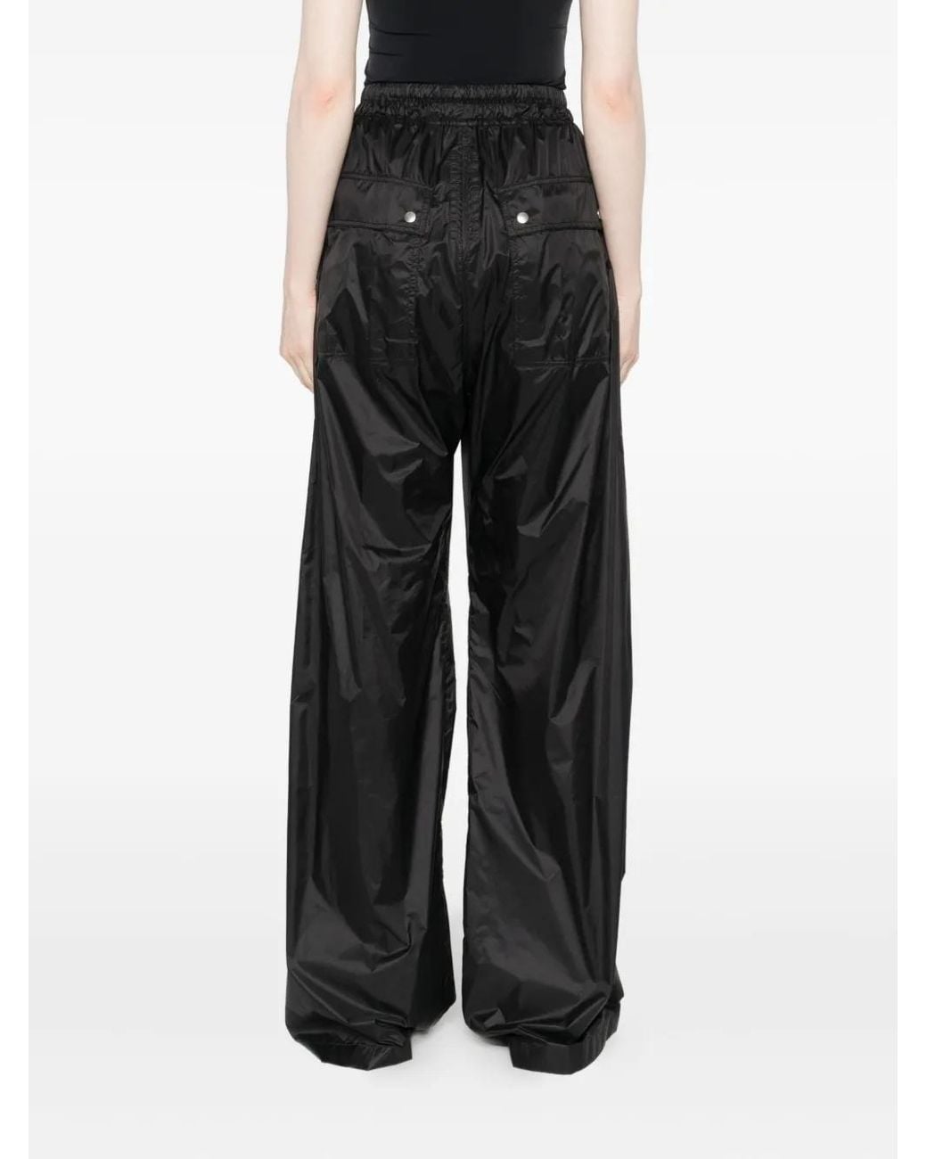 Rick Owens Black Drawstring-Pocket Palazzo Pants