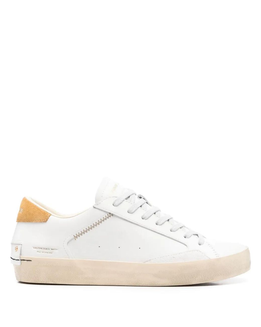 Crime London White Distressed Sneakers for men