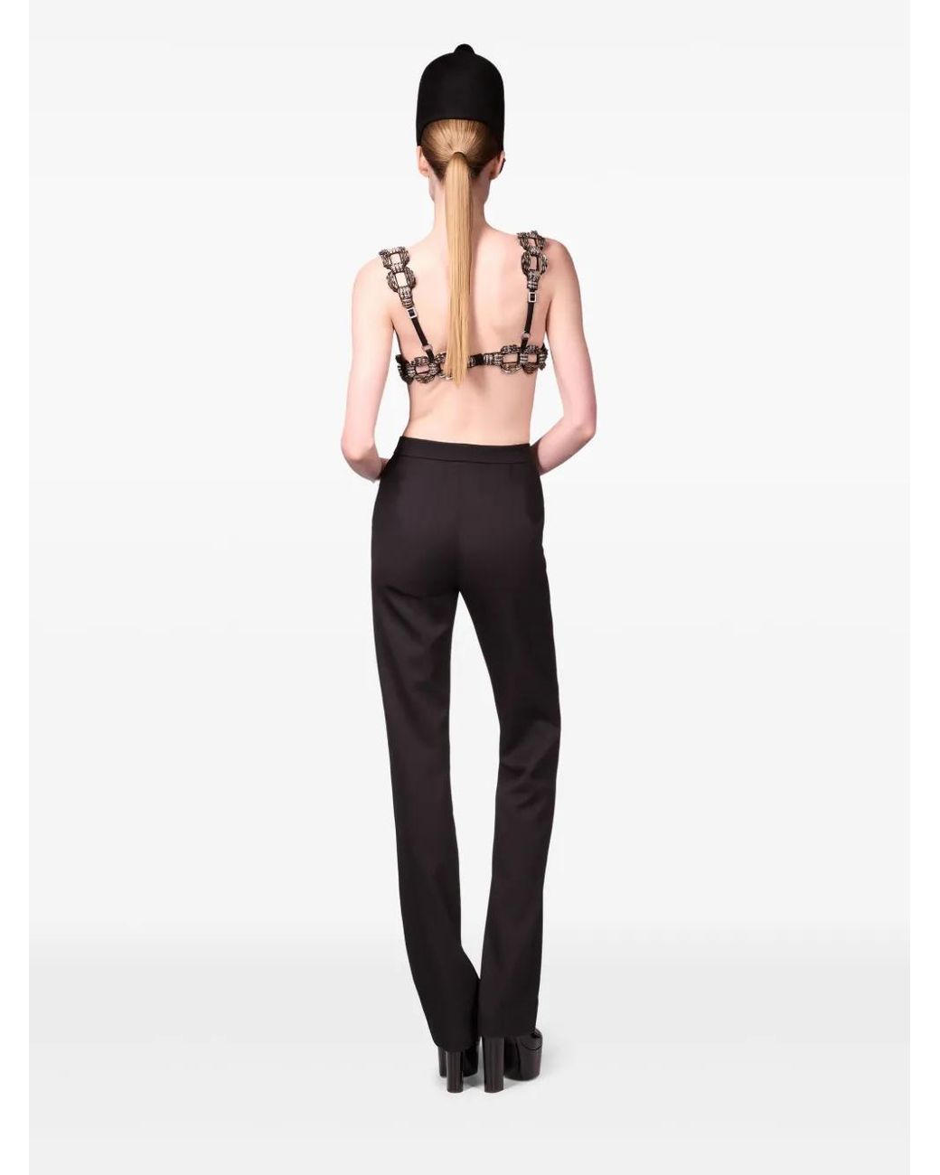 Area Blue Crystal Brooch Trousers