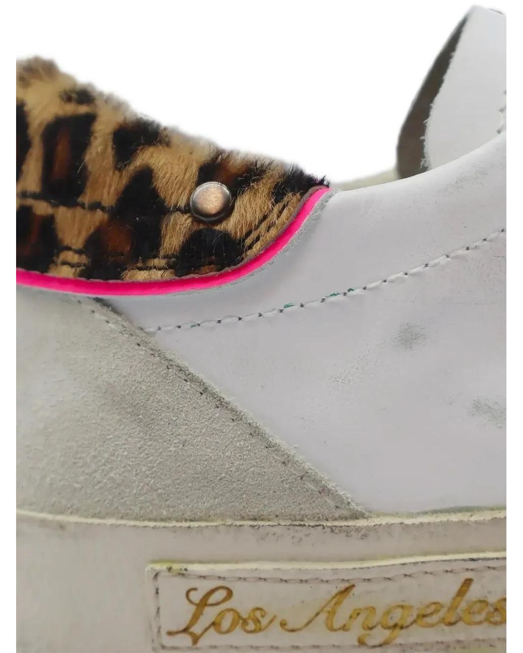 HTC White Vipers Animal-Print Sneakers
