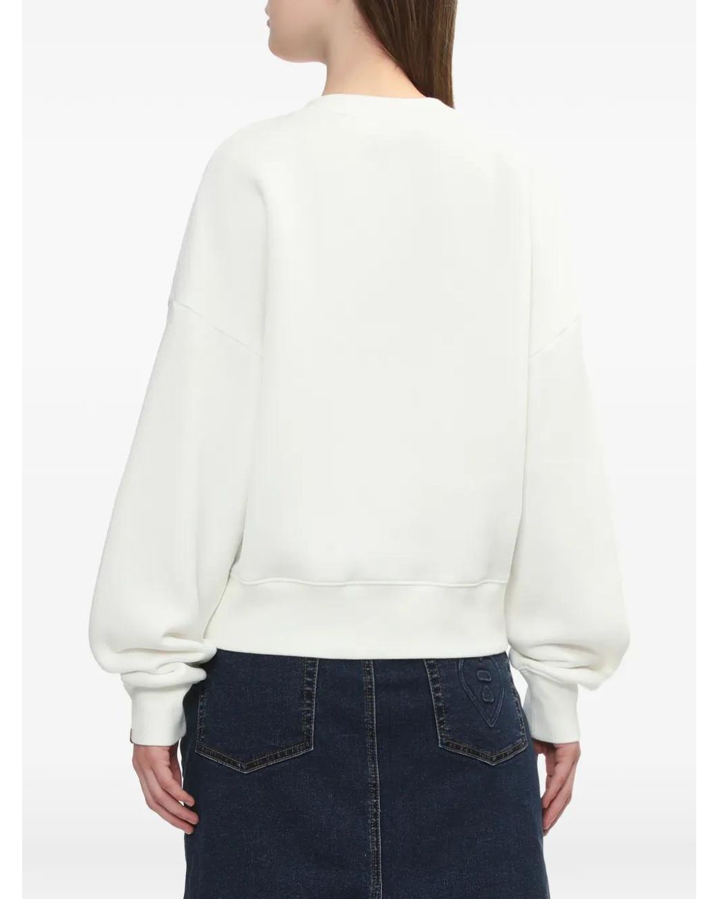 A Bathing Ape White Heart Appliqué Sweater