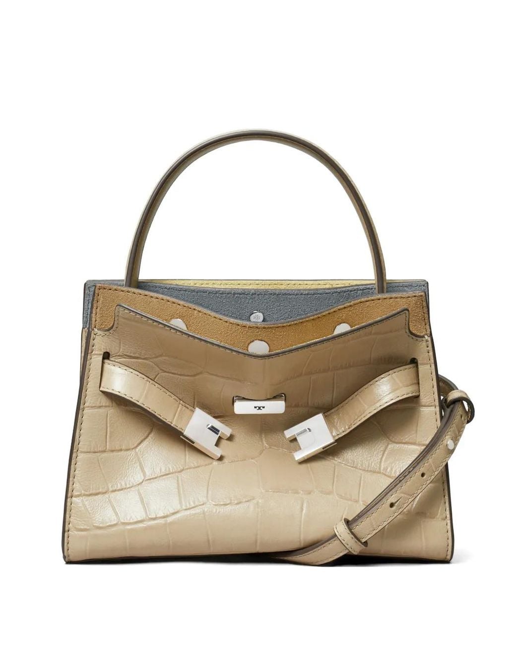 Tory Burch Metallic Lee Radziwil Croc-Effect Leather Tote Bag