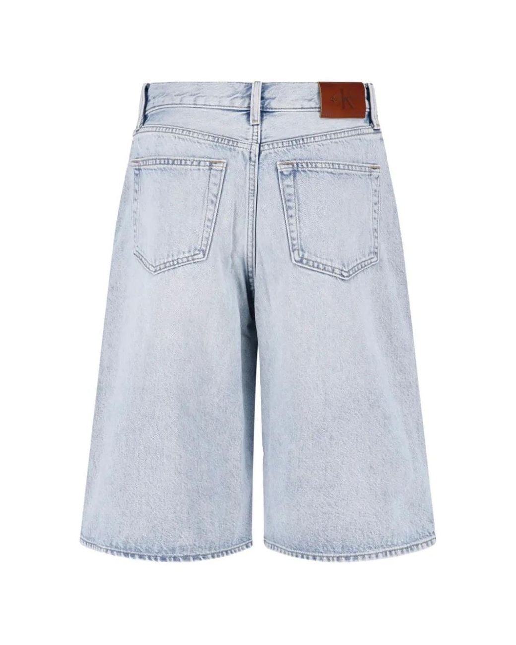 Calvin Klein Blue Acid-Wash Denim Shorts