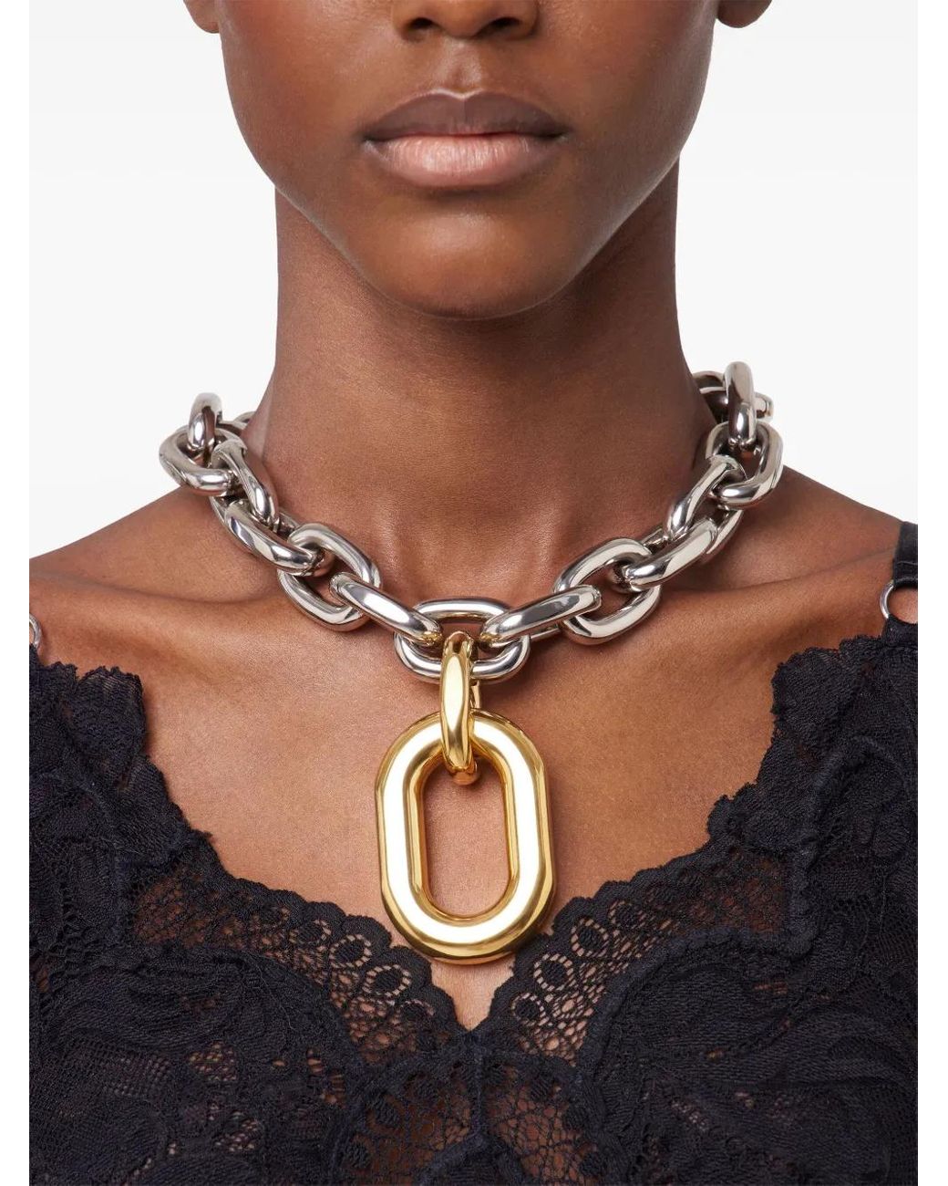 Rabanne Metallic Xl Link Necklace