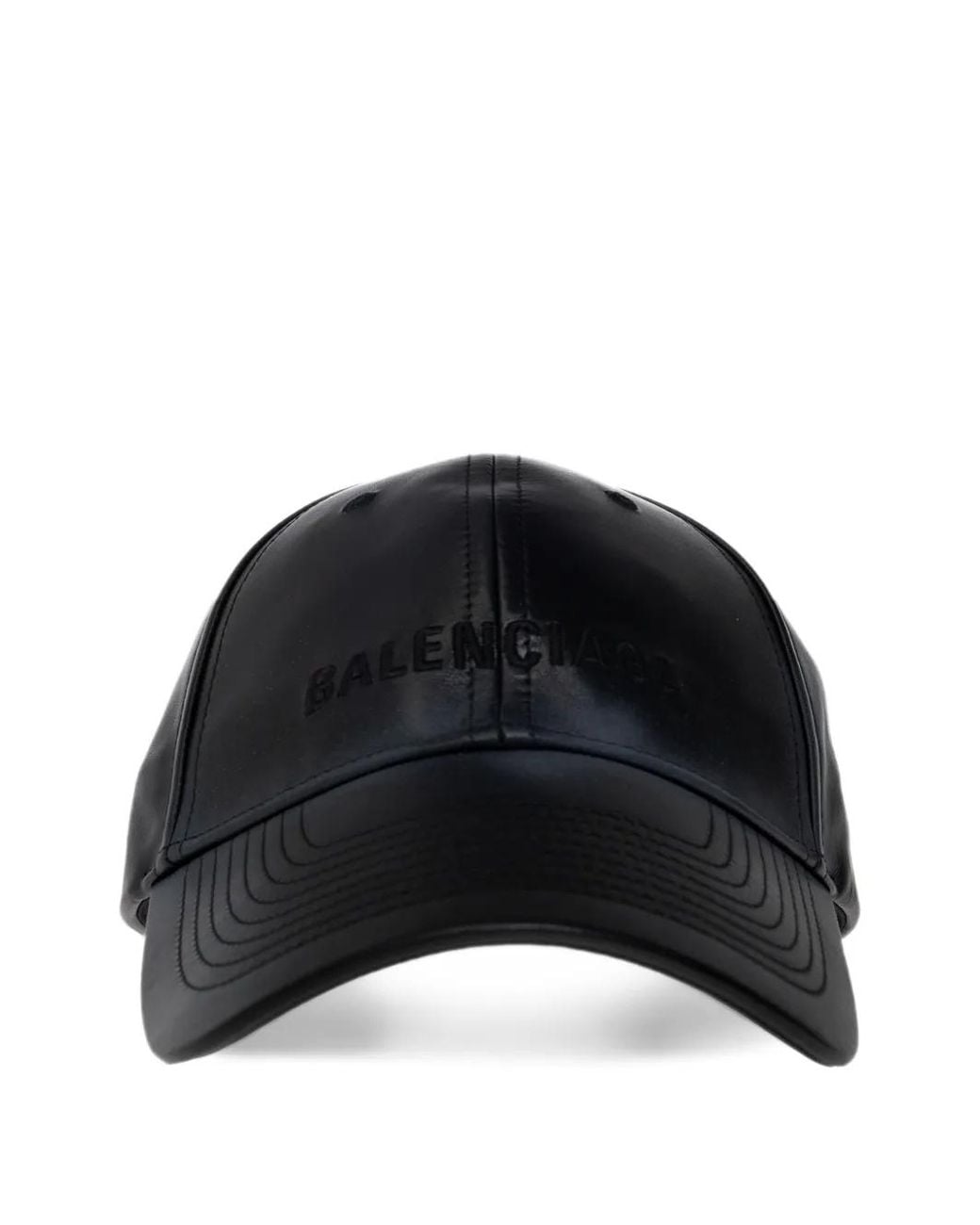 Balenciaga Black Leather Cap for men