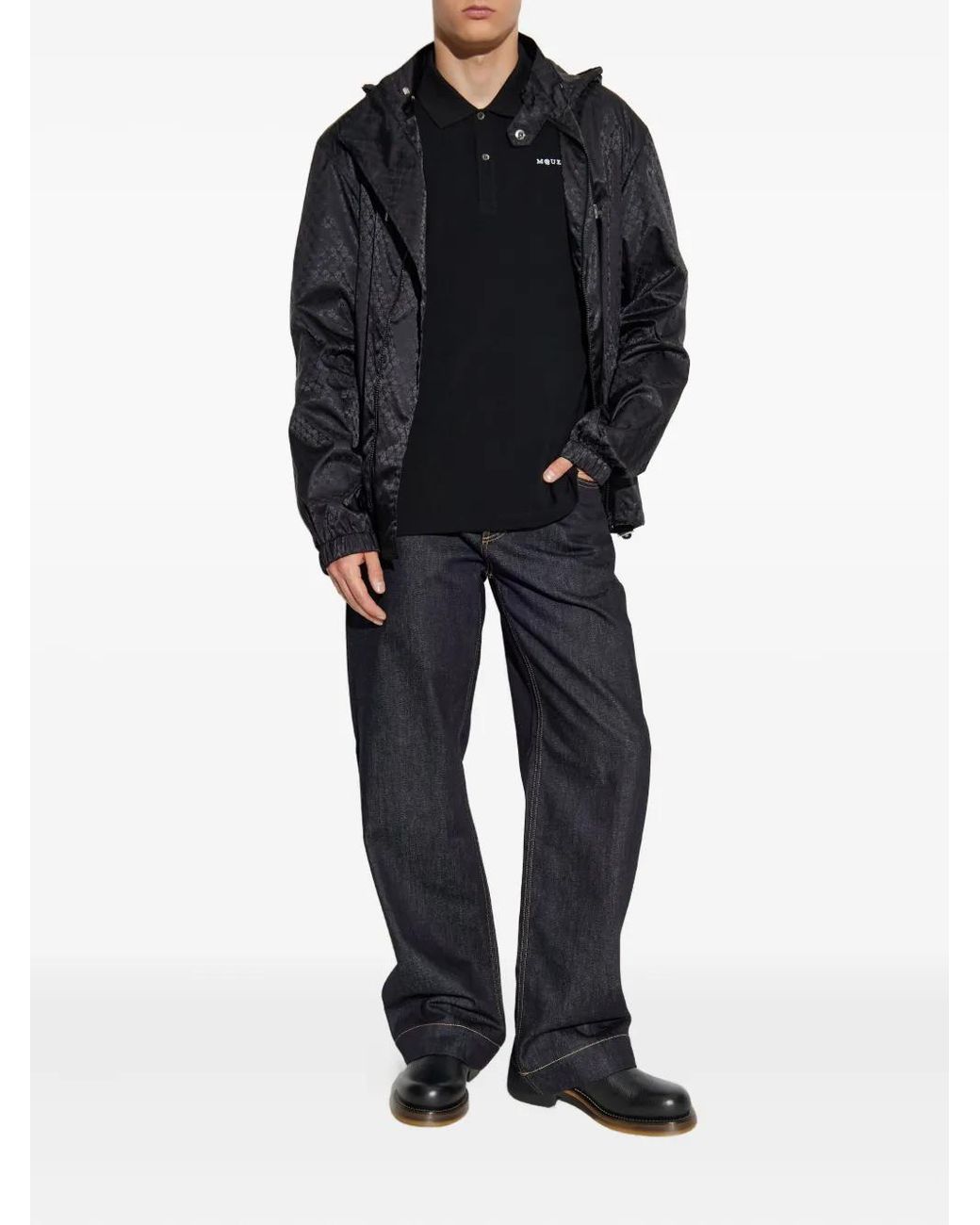 McQueen Black Hooded Jacket for men