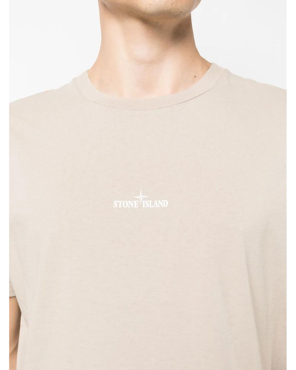 Stone Island Natural Logo-Print T-Shirt for men