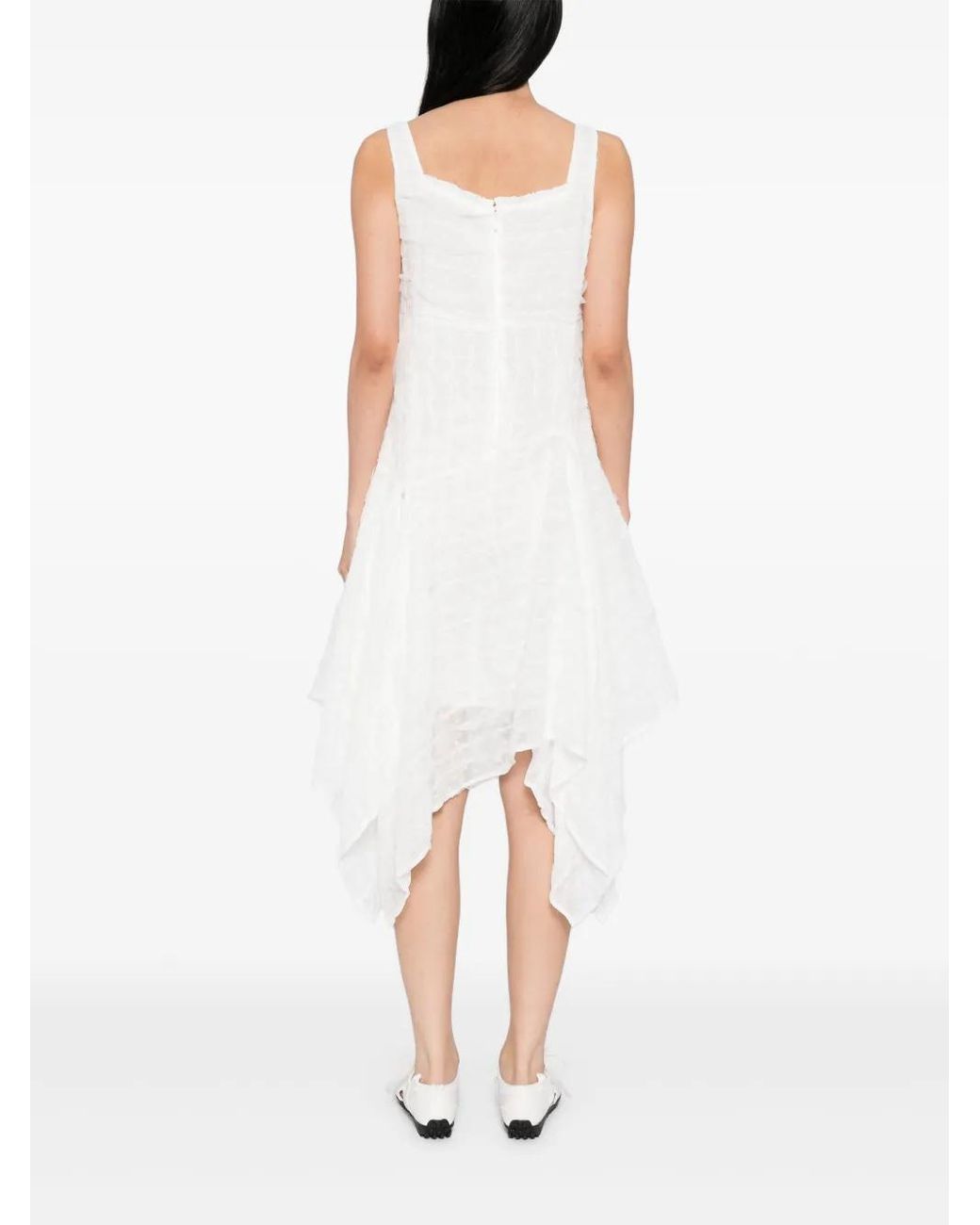 B+ AB White Square Neck Dress