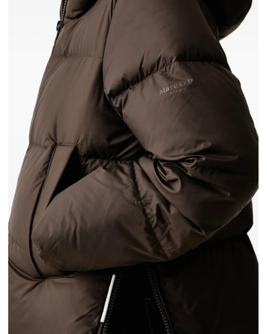 Marc O' Polo Black Quilted Hooded Jacket
