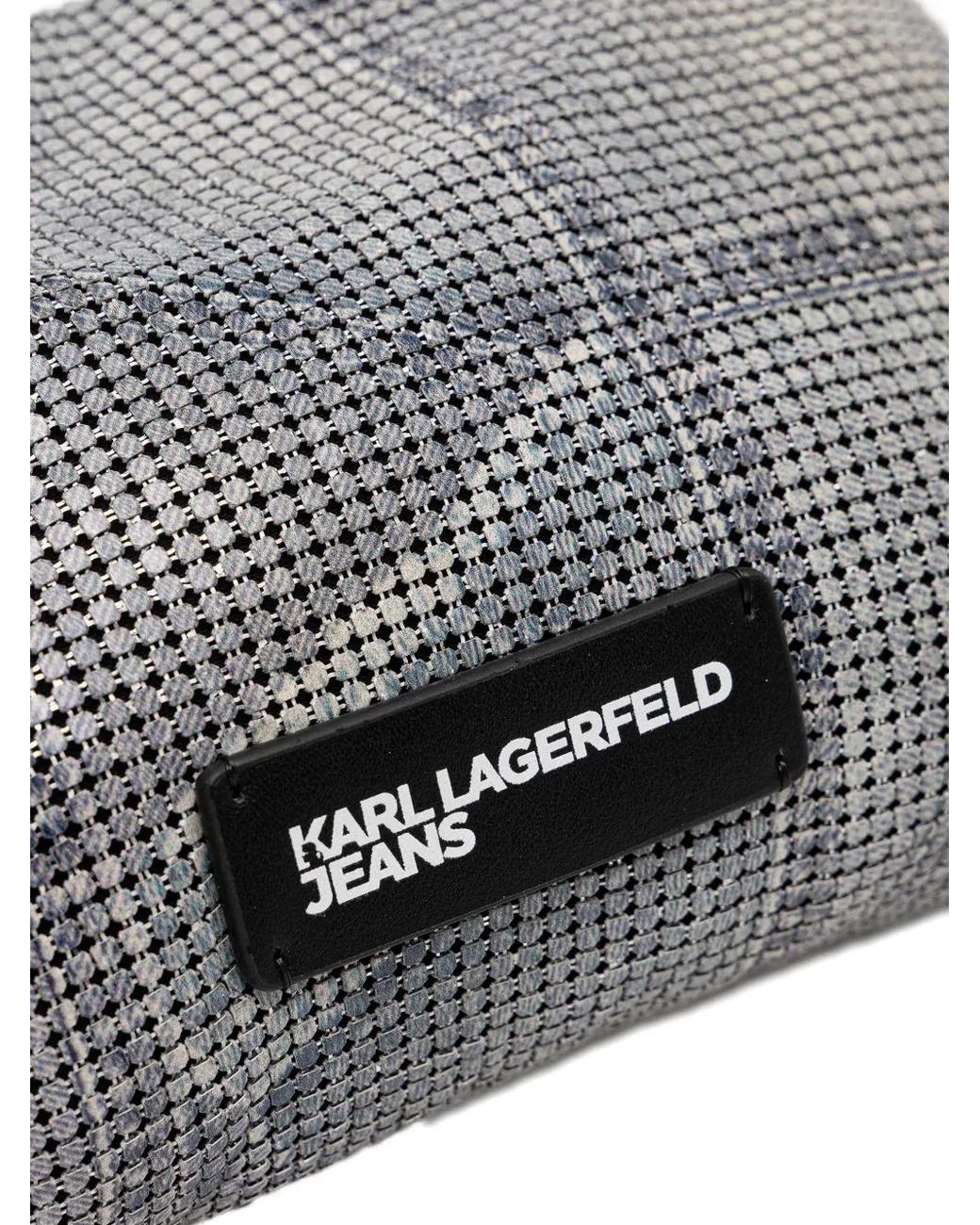 Karl Lagerfeld Gray Mesh Tote Bag