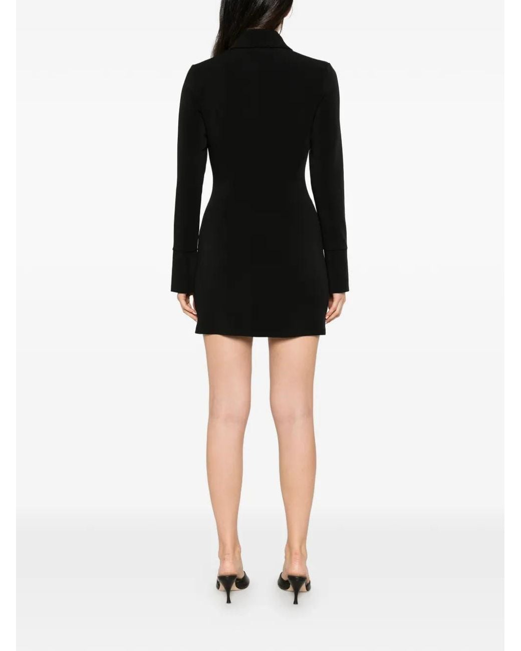 Patrizia Pepe Black Ruched Shirt Mini Dress