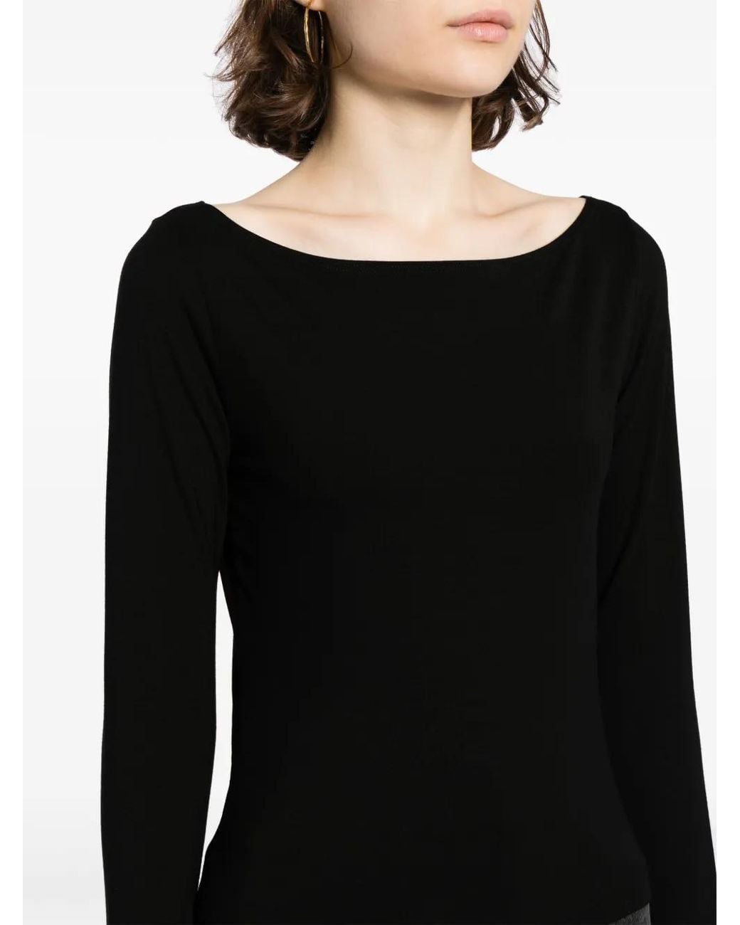 Reformation Black Wiley Boat-Neck Top