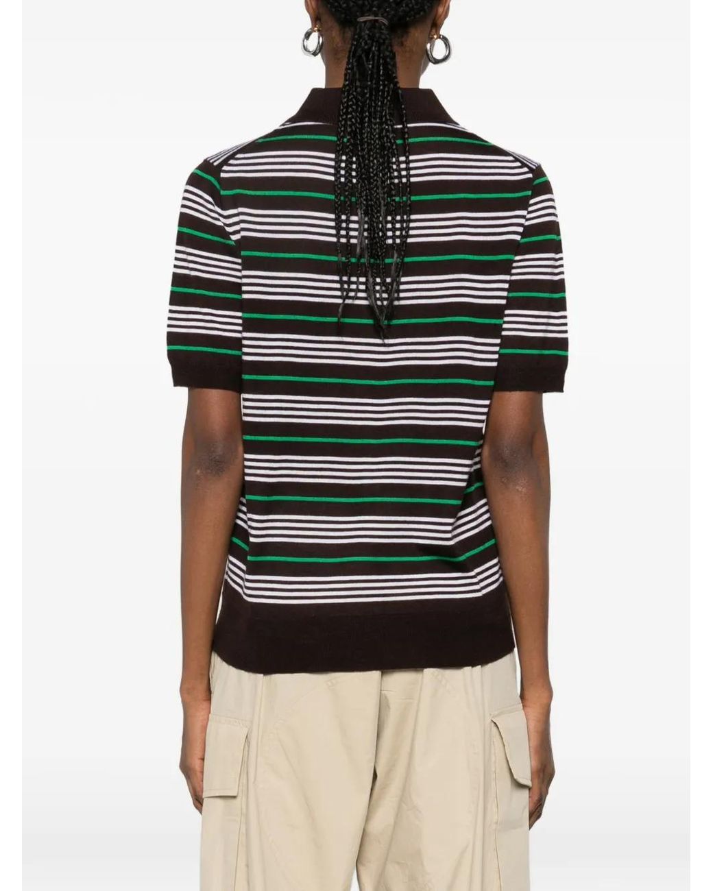 P.A.R.O.S.H. Black Polo À Rayures