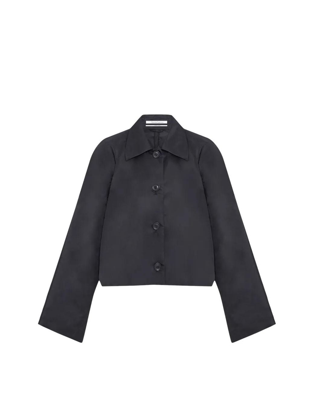 Another Tomorrow Blue Balmacaan Jacket