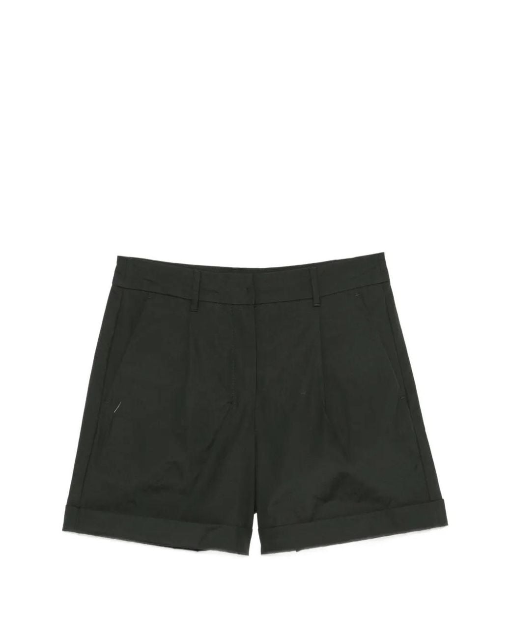 Max Mara Black Ubino Pleated-Front Cuffed-Hem Shorts