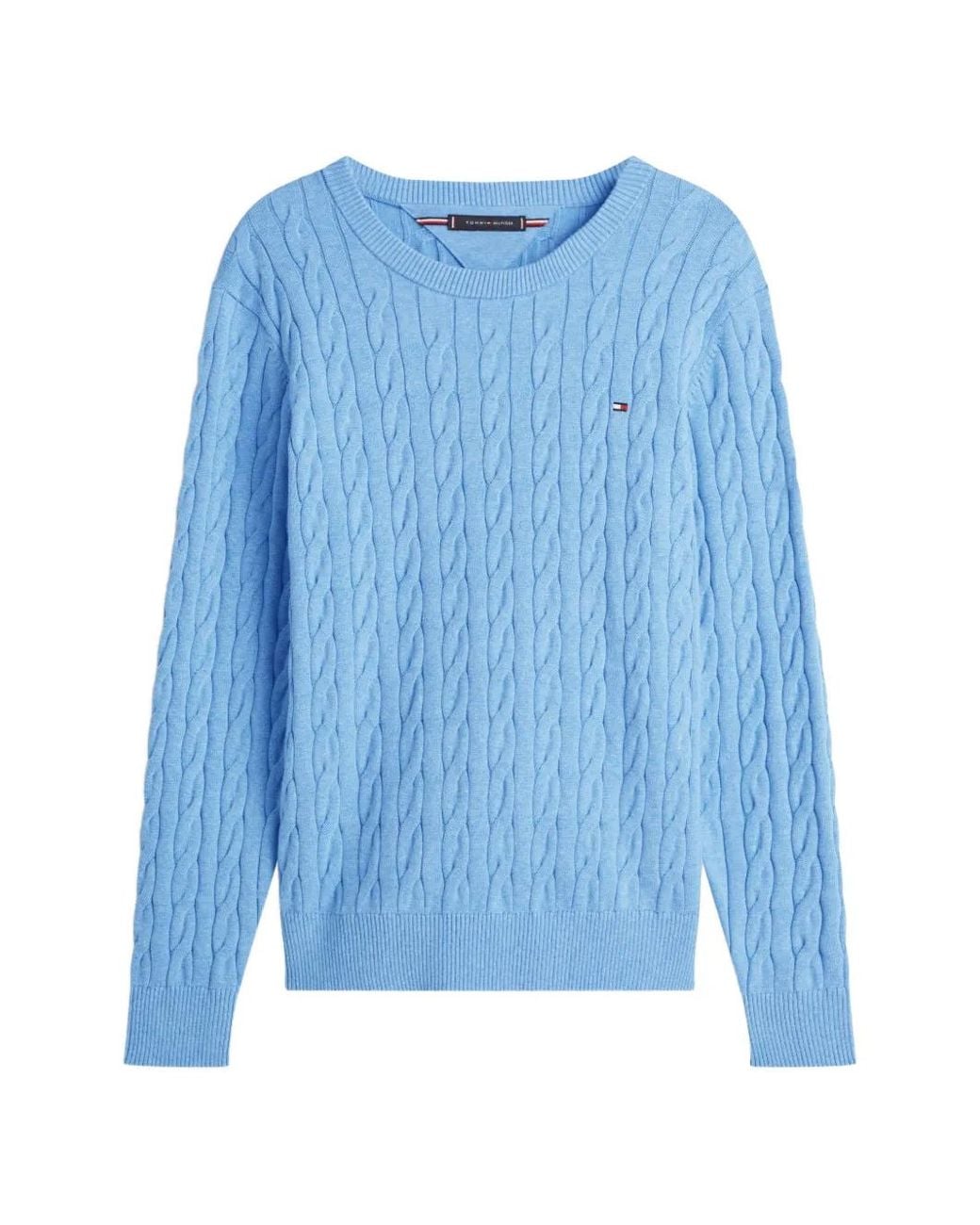 Tommy Hilfiger Blue Cable-Knit Cotton Sweater for men