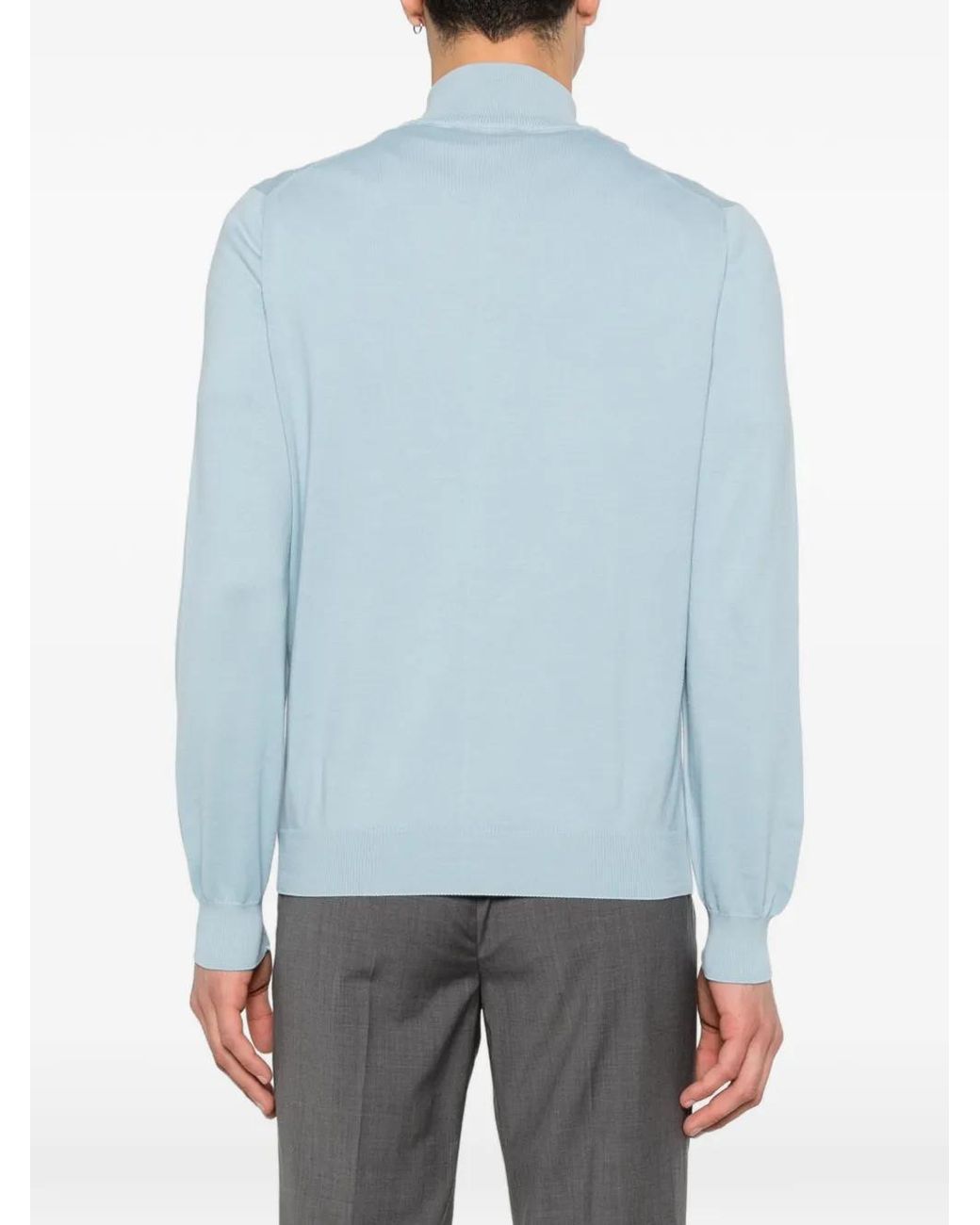 Gran Sasso Blue Zip-Fastening Cardigan for men