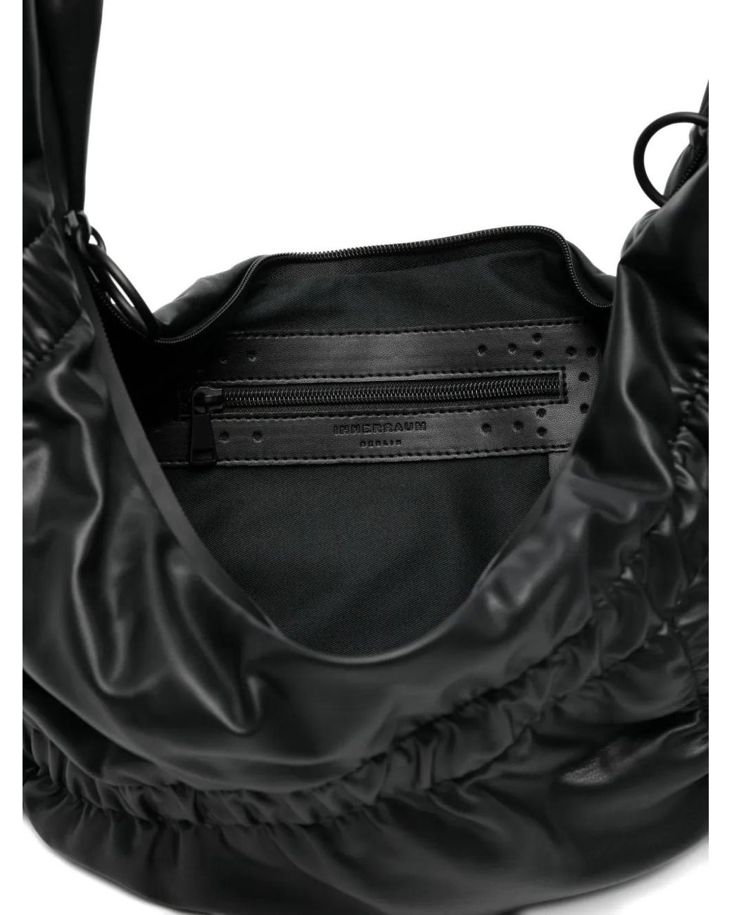Innerraum Black Gathered-Detail Messenger Bag for men