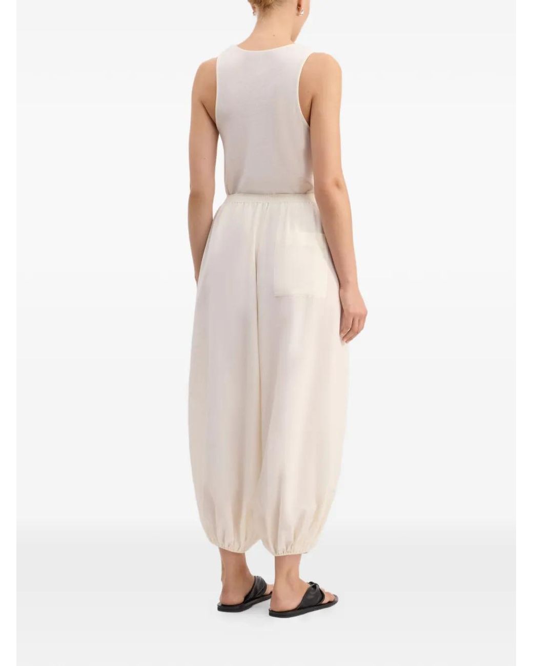 Loulou de Saison White Elastic-Waist Trousers