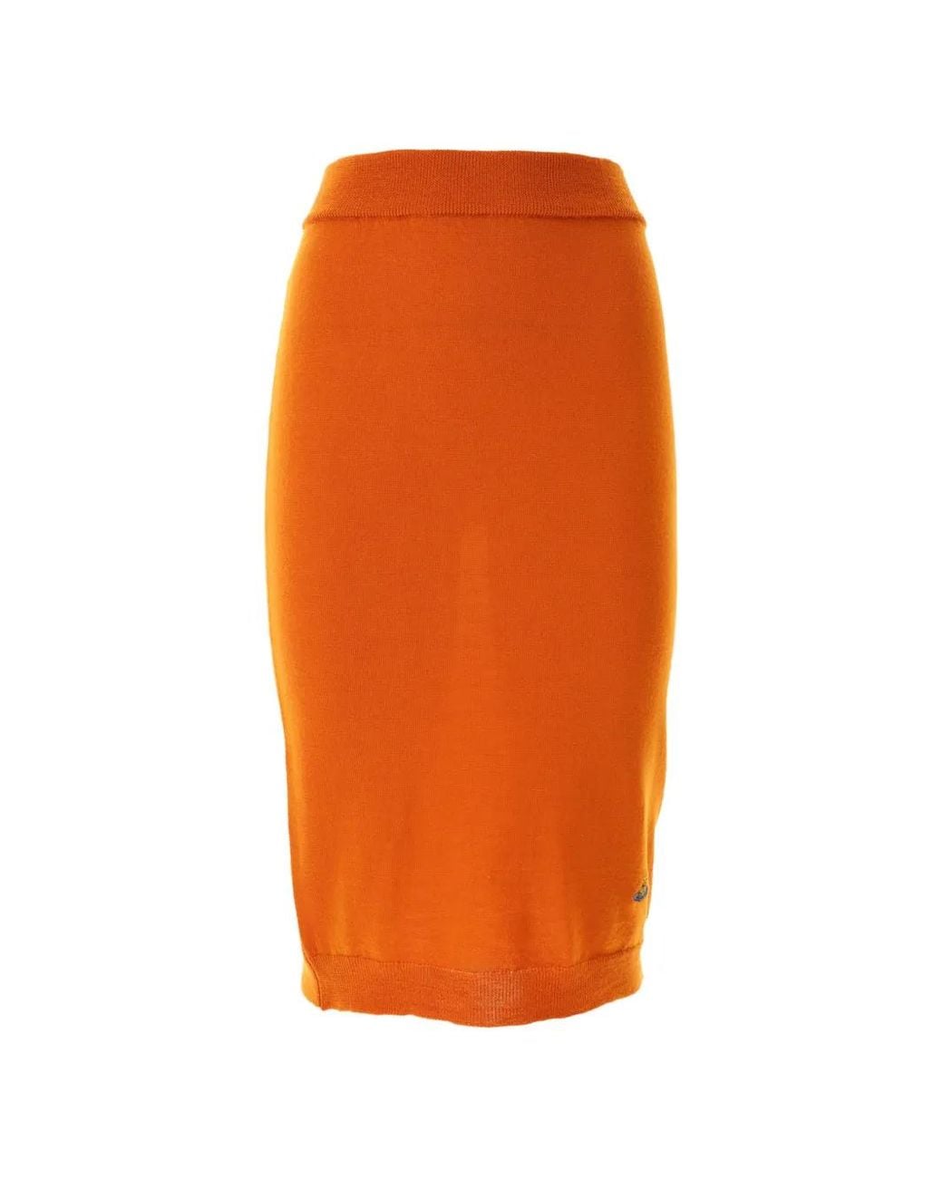 Vivienne Westwood Orange Bea Orb-Embroidered Midi Skirt