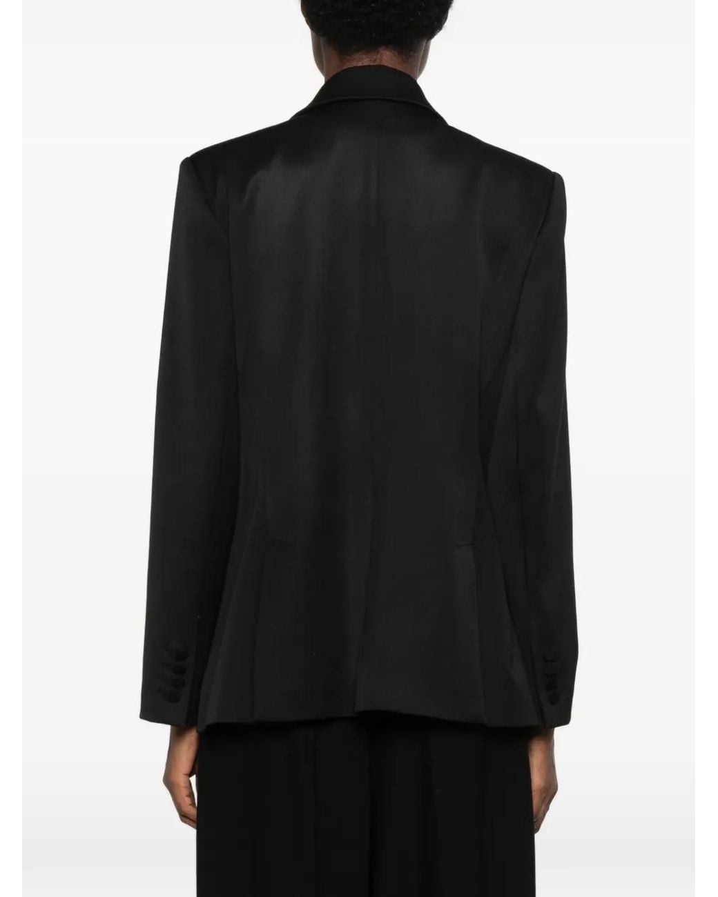 Styland Black Silk-Lapel Tuxedo Blazer