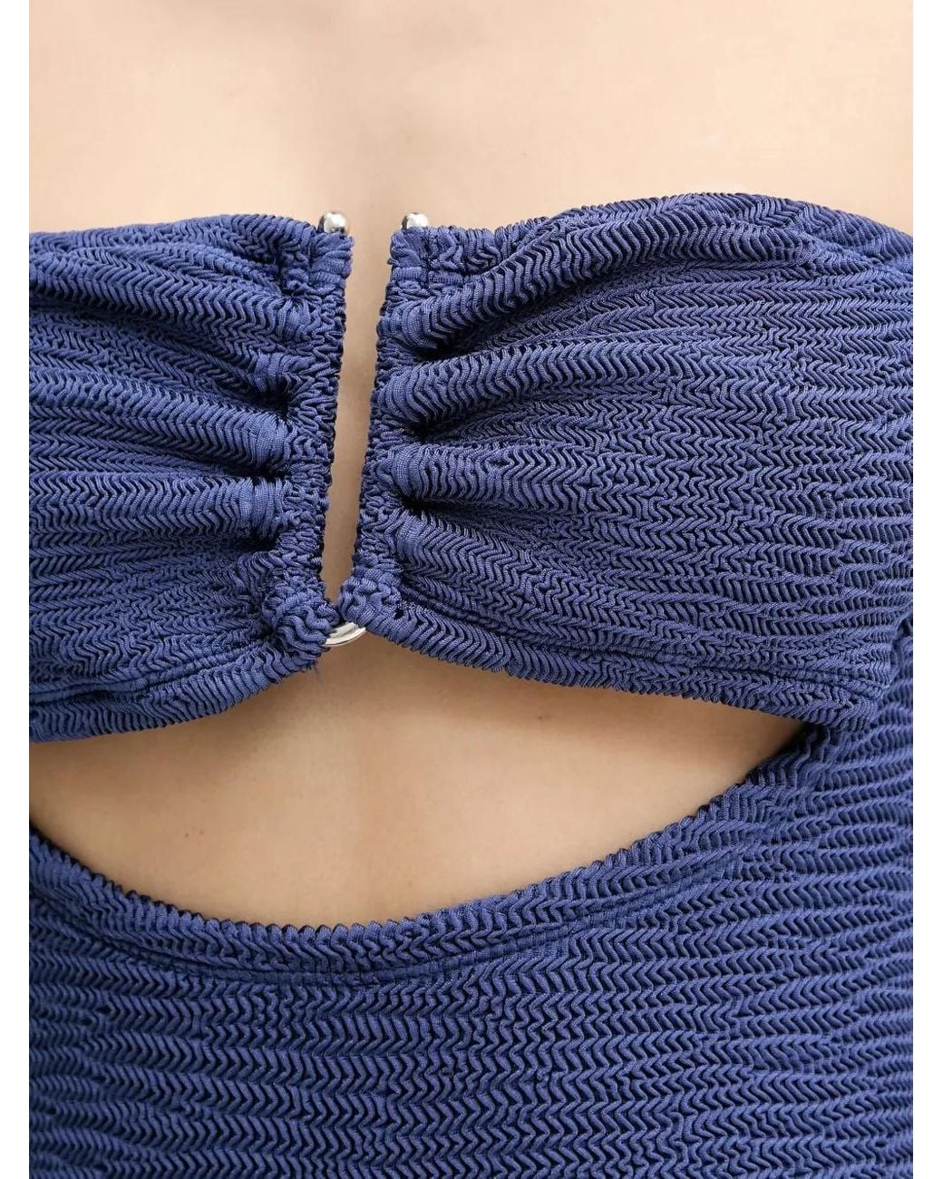 Robe Courte Texturée À Découpes Paramidonna en coloris Blue