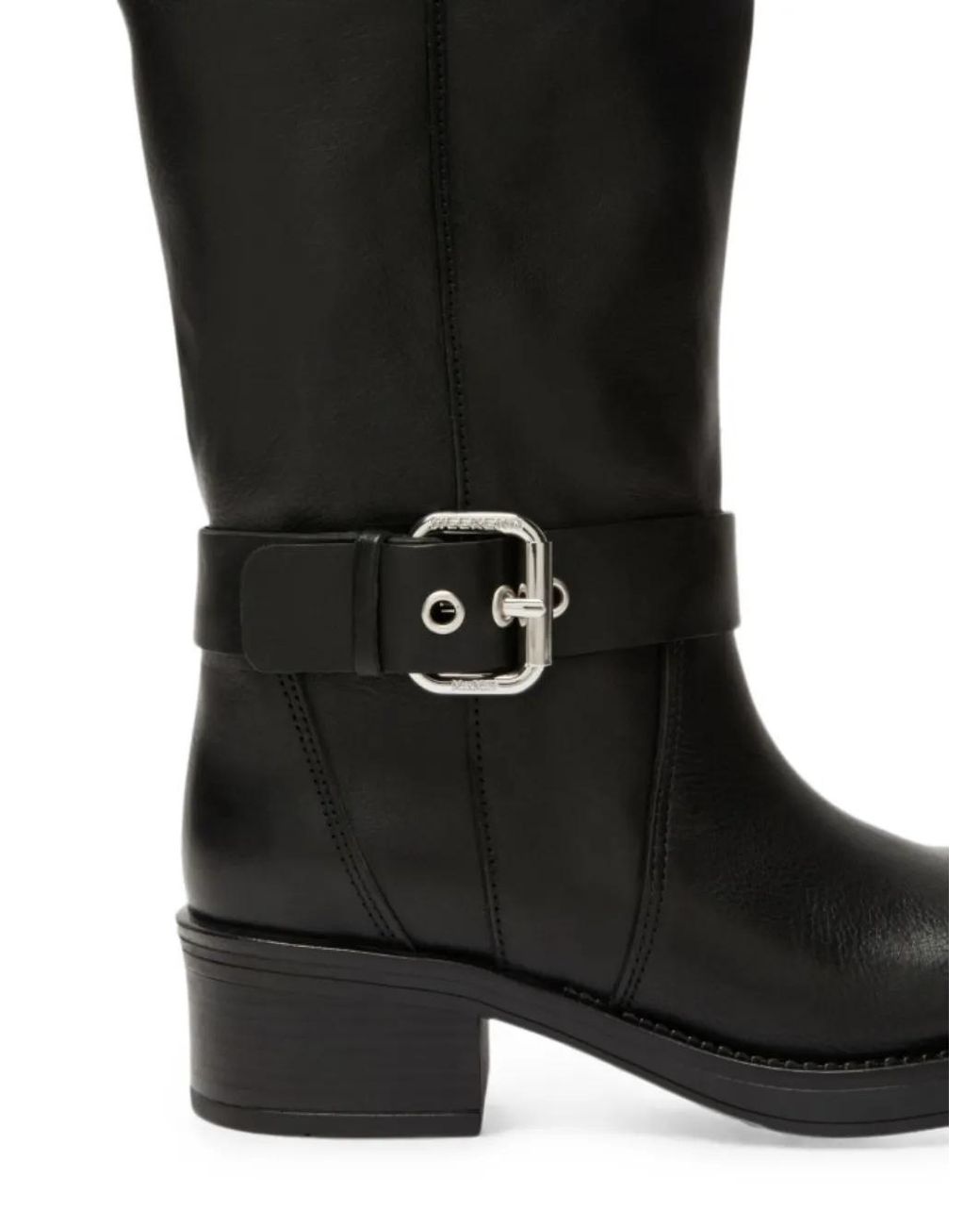 Weekend by Maxmara Black Bottes En Cuir À Détail De Boucle