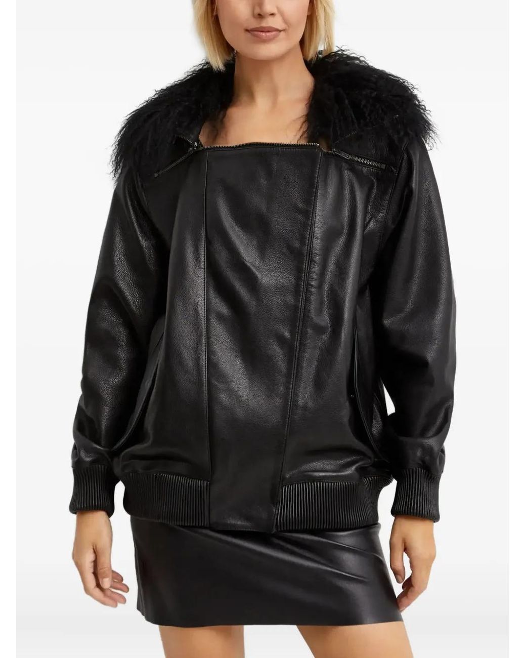 Manokhi Black Maira Detachable-Collar Jacket