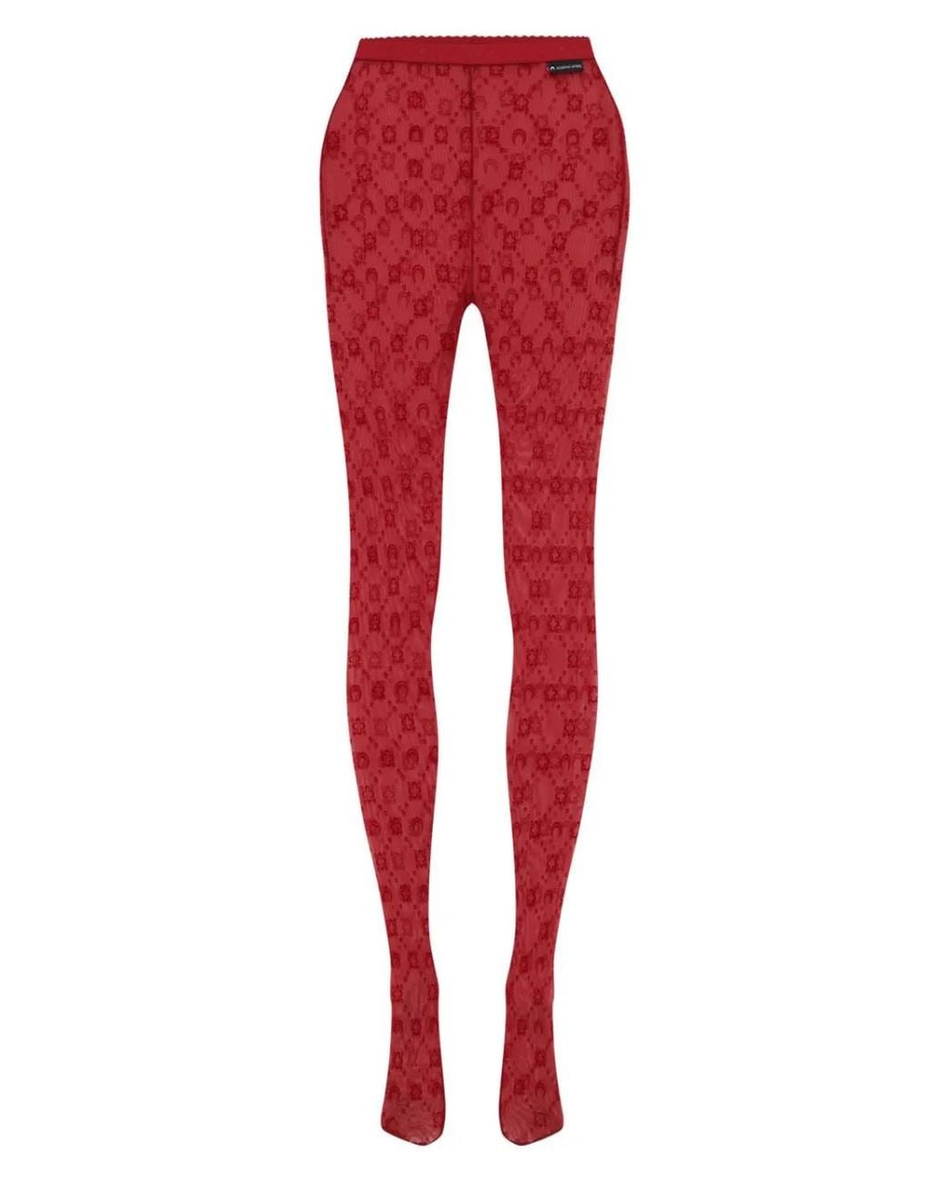 MARINE SERRE Red "Monogram" Socks