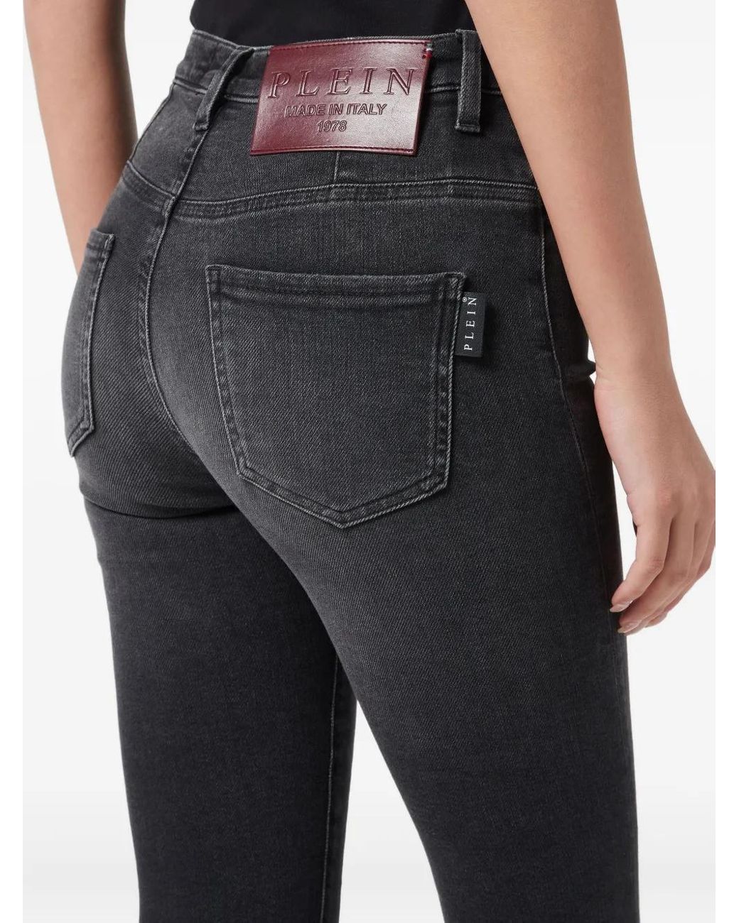 Philipp Plein Gray Stretch-Cotton Jeans