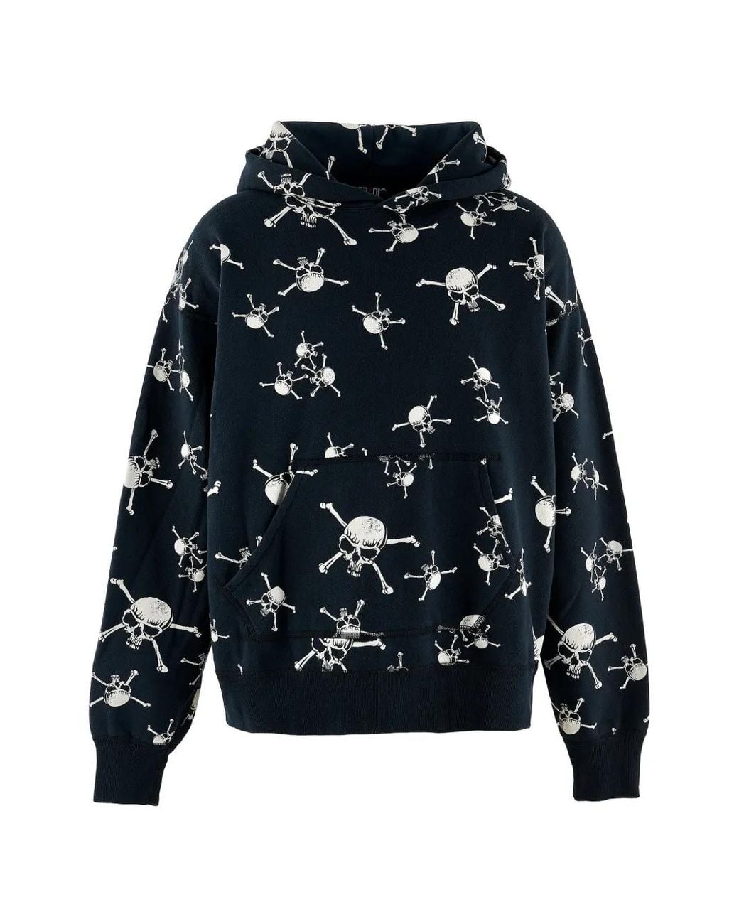 SAINT Mxxxxxx Blue Skull-Print Hoodie for men