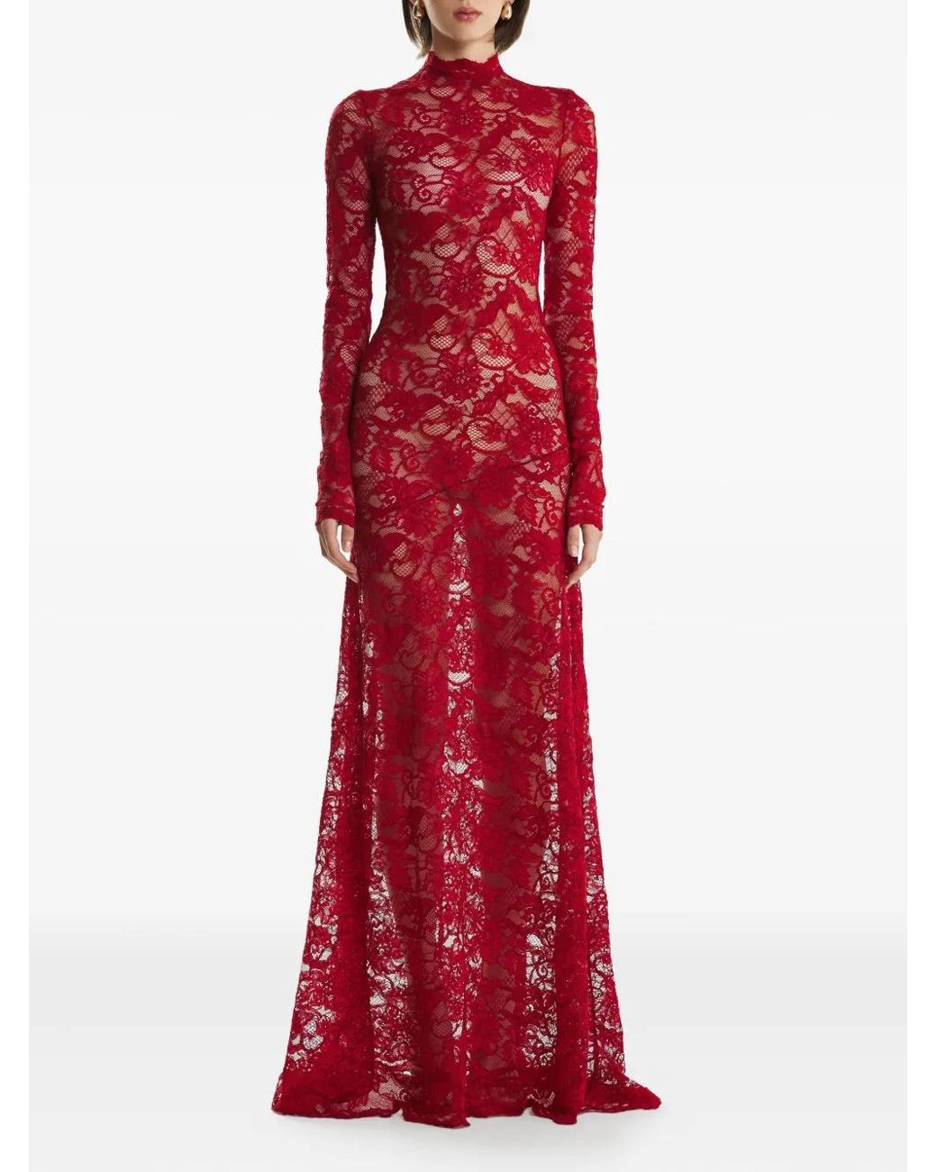 2310 STUDIO Red High-Neck Maxi Dress