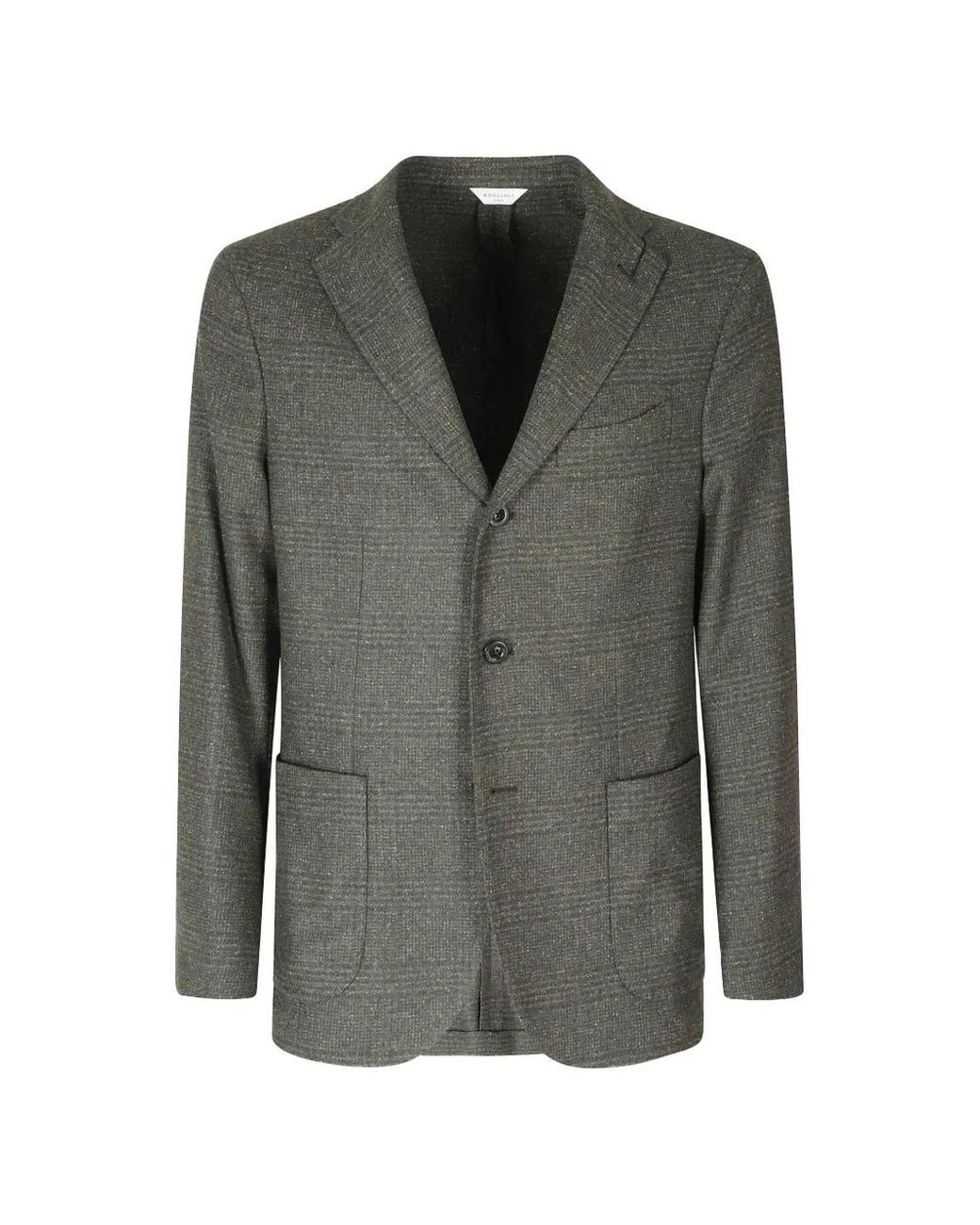 Boglioli Gray Check-Pattern Blazer for men