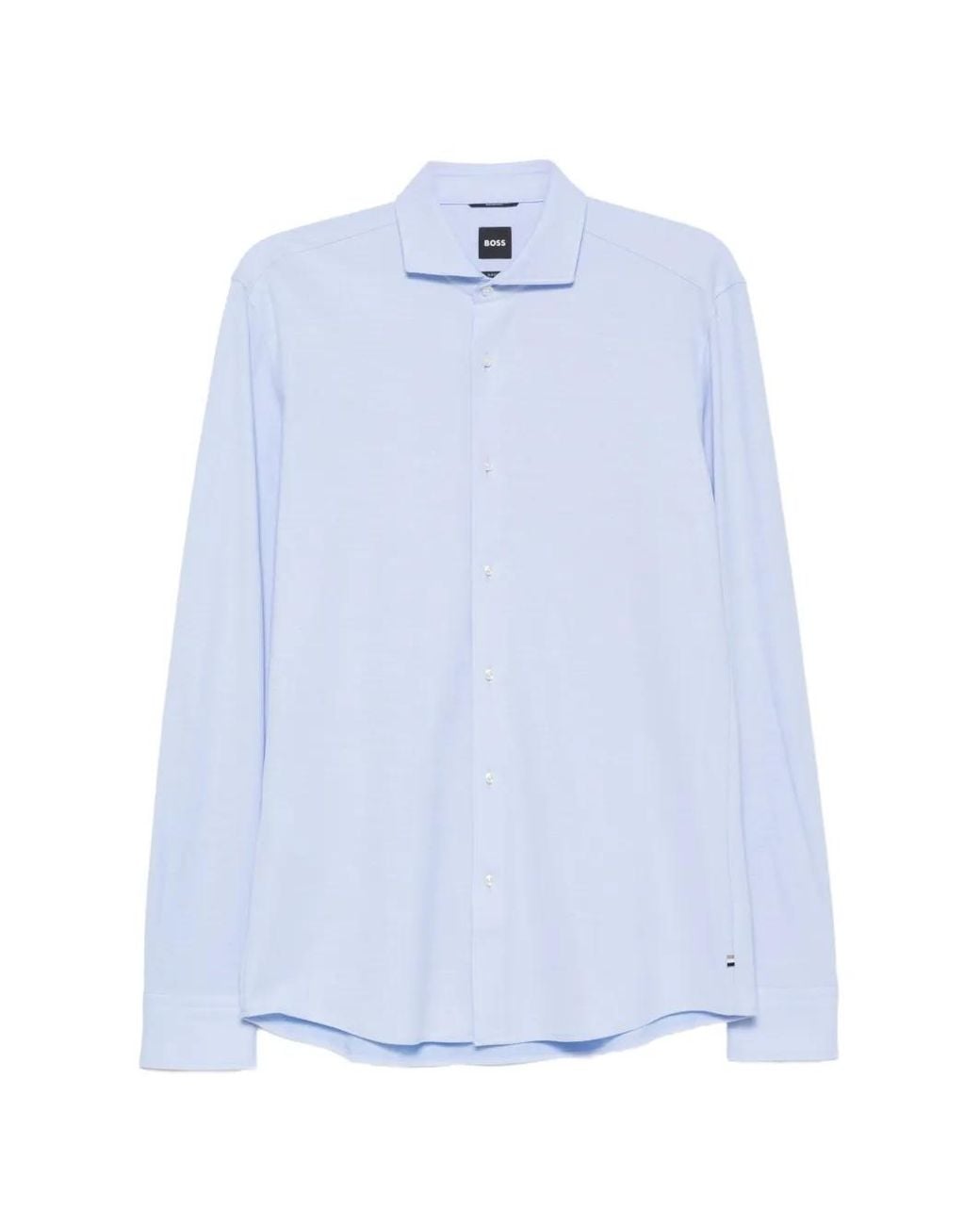 Boss Blue Spread-Collar Long-Sleeve Shirt for men
