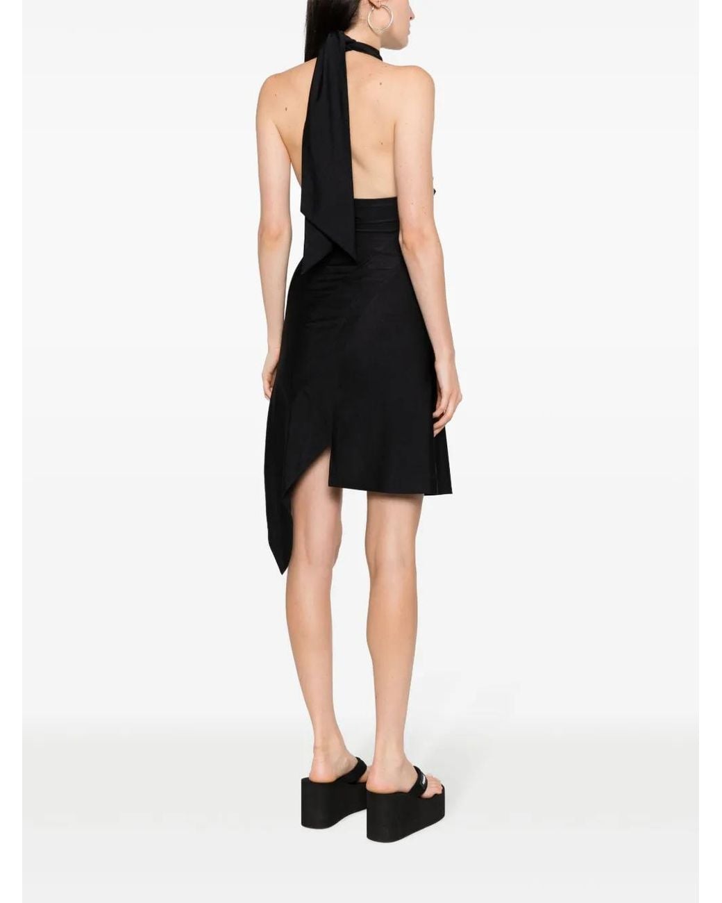 Coperni Black Racing Halterneck Minidress