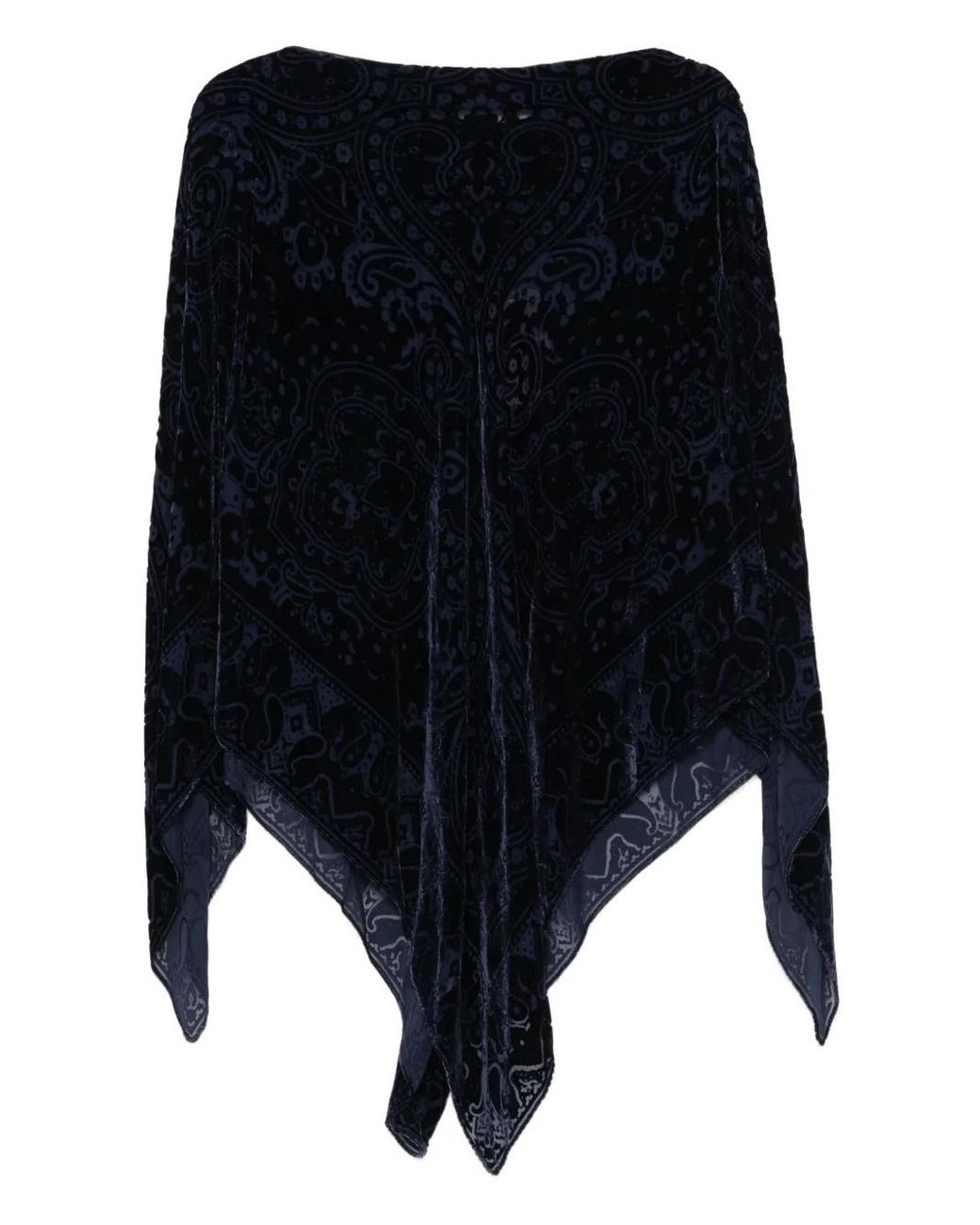 Etro Black Paisley Print Poncho