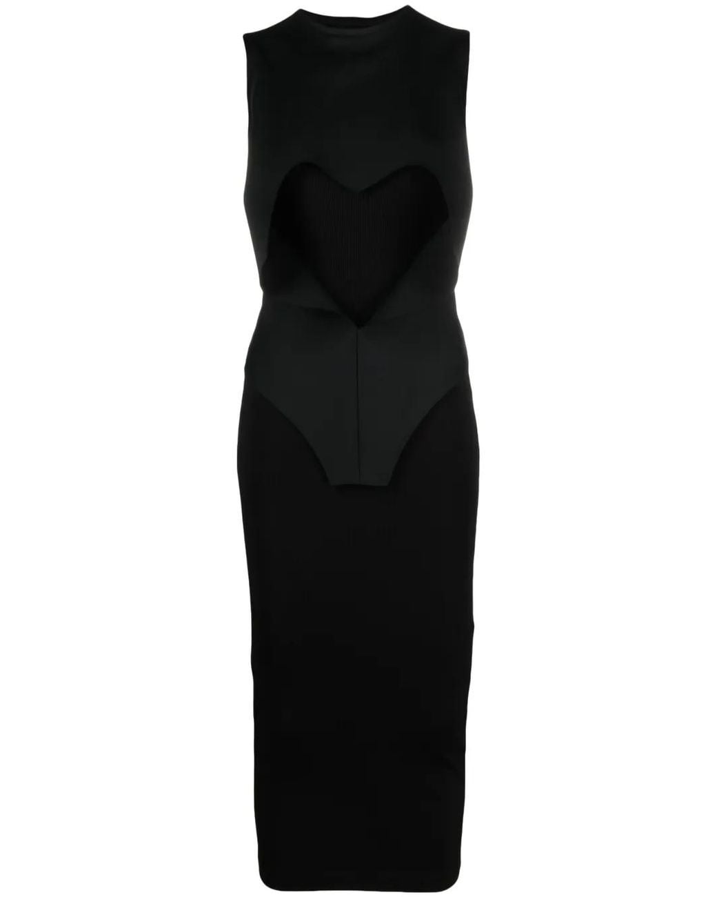 BOTTER Black Geripptes Midikleid