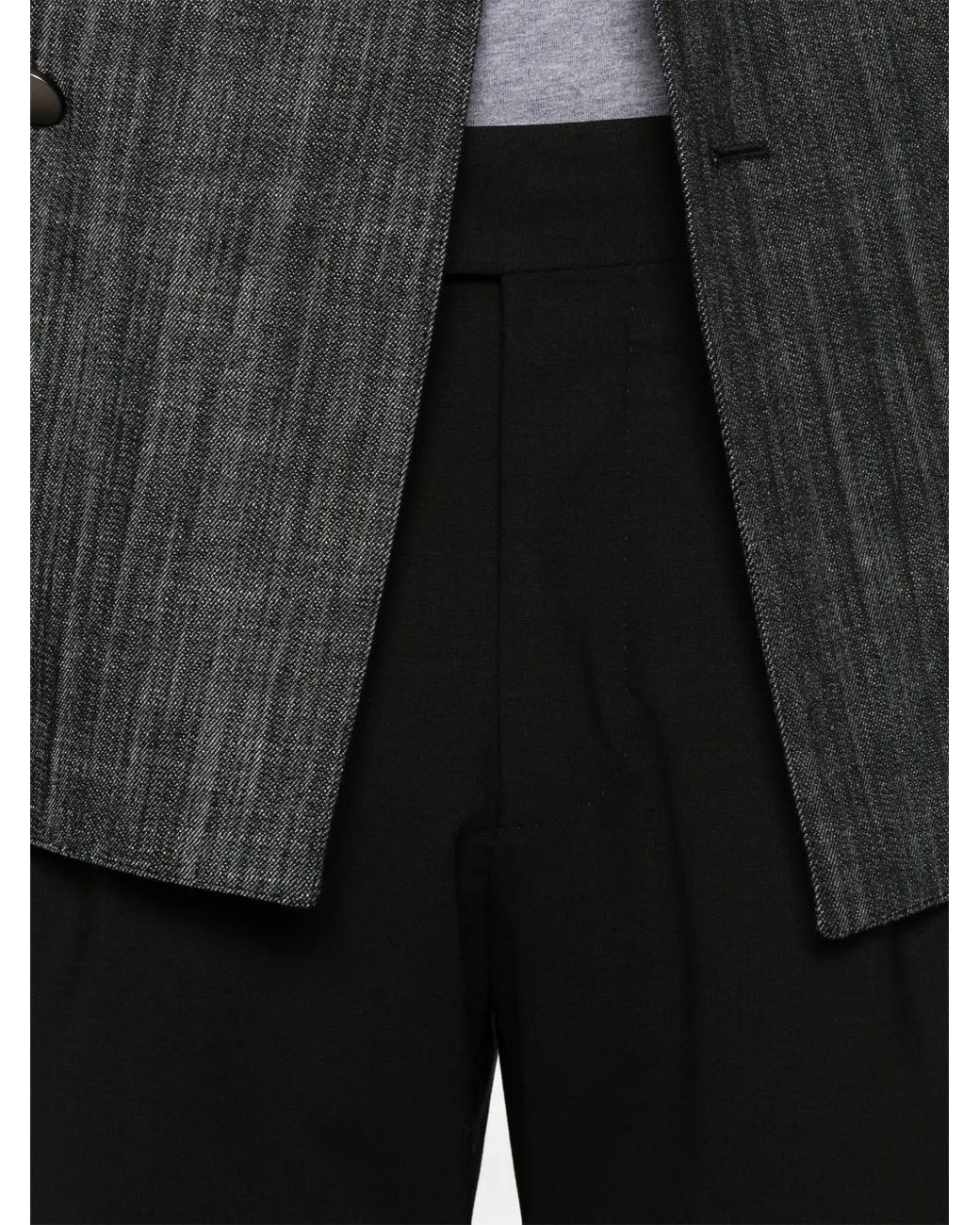 PT Torino Black Belt-Loops Trousers for men