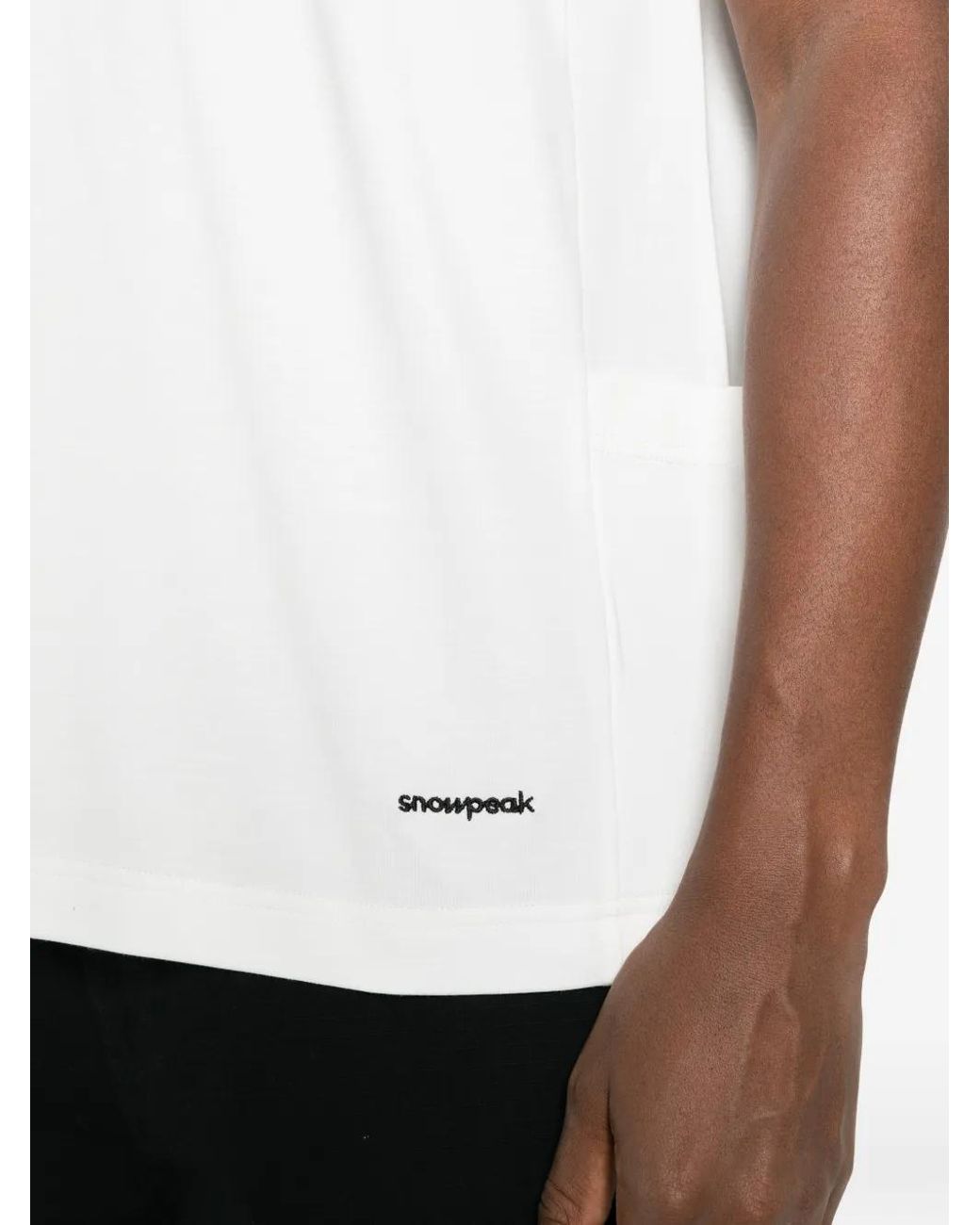 Snow Peak White Logo-Embroidered Panelled T-Shirt
