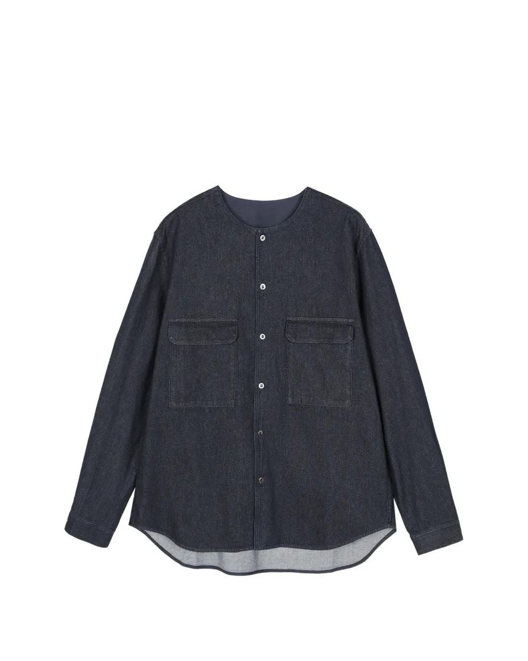 CROQUIS Blue Crew-Neck Flap-Pocket Shirt for men