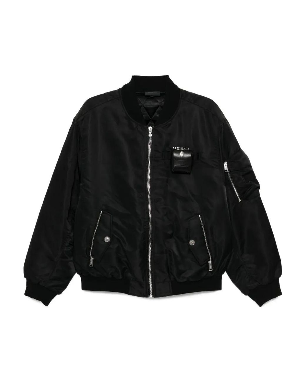 A Bathing Ape Black Zip-Up Bomber Jacket for men