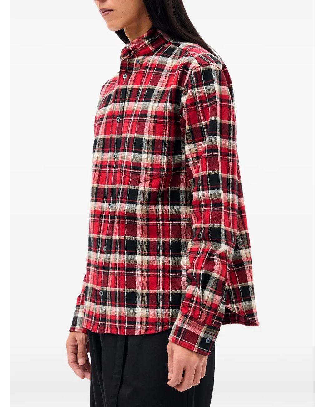 Ann Demeulemeester Red Check-Print Shirt for men