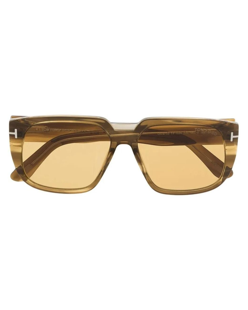 Tom Ford Brown Rectangle-Framed Tinted Sunglasses