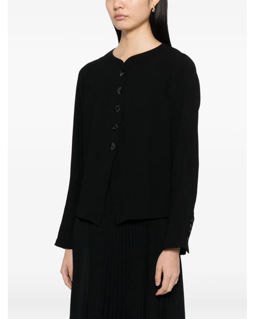 Agnes B. Black Button-Up Blouse